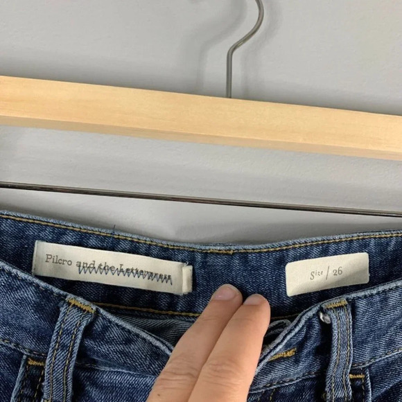 Anthropologie Pilcro and the Letterpress High Rise Flare Two Tone Jeans Denim 26 - Picture 5 of 11